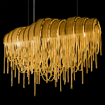 Люстра подвесная с металлическими цепочками и изогнутыми металлическими дугами 72 см Atlantis Chain варинант исполнения - 19 | Loft Concept в Перми