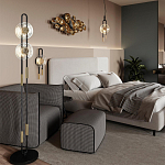 Бра черного цвета с круглым прозрачным стеклянным плафоном Virelia  варинант исполнения - 5 | Loft Concept в Перми