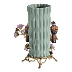 Ваза с птицами и цветами из фарфора с бронзовыми элементами Garden of Eden варинант исполнения - 2 | Loft Concept в Перми