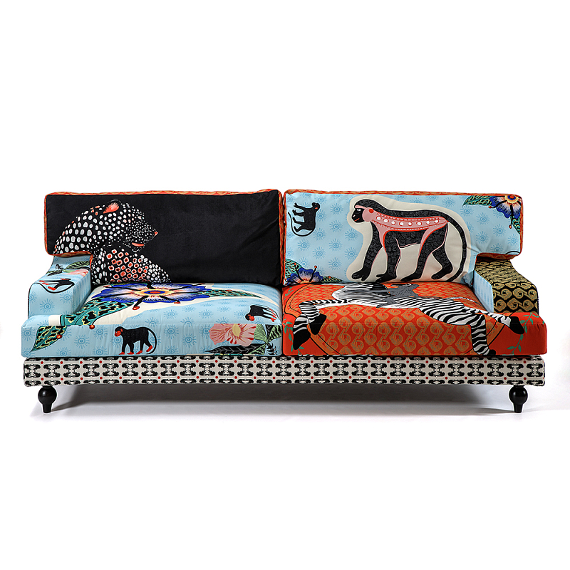 Диван с цветным принтом Qalakabusha Sofa Мульти в Перми | Loft Concept 