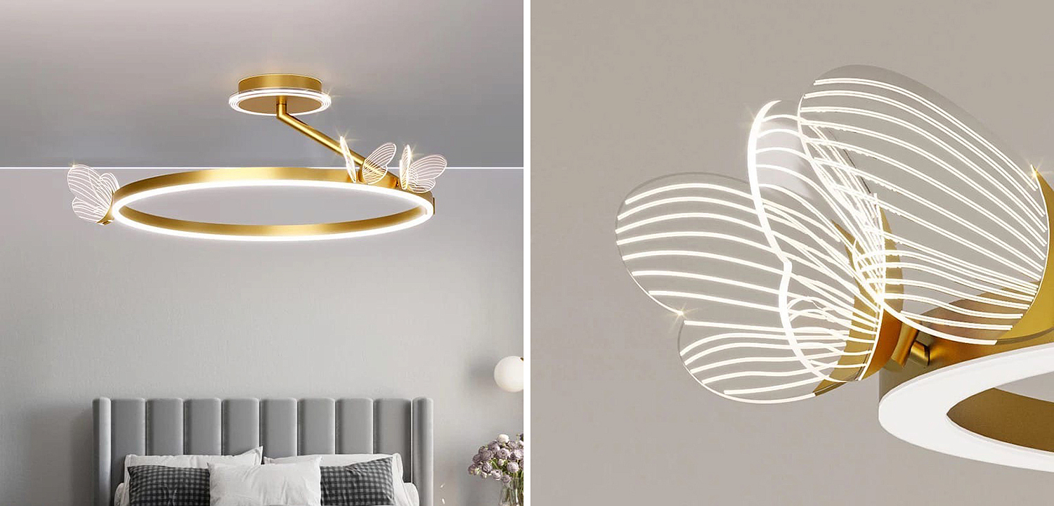 Потолочная люстра с бабочками Butterfly Ceiling Lamp F Потолочная люстра с бабочками Butterfly Ceiling Lamp F - Loft-Concept в Перми