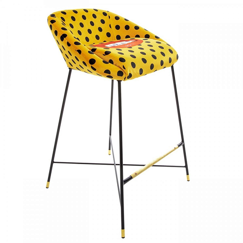 Барный стул Seletti High Stool Shit Черный Желтый в Перми | Loft Concept 