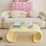 Дизайнерский журнальный стол жёлтый округлой формы Bonyn варинант исполнения - 2 | Loft Concept в Перми