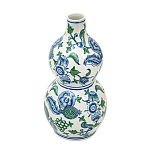 Ваза фигурная с сине-зелеными узорами распустившихся цветов Blossoming Spring варинант исполнения - 2 | Loft Concept в Перми