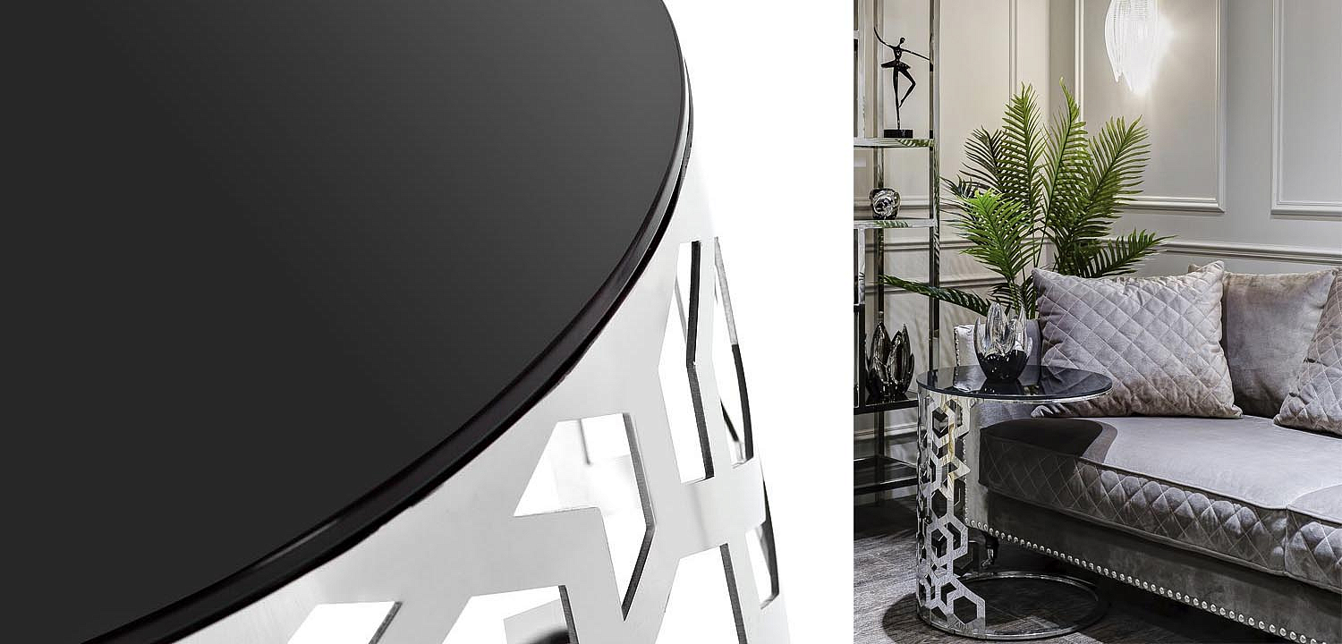Приставной стол Yen Geometry Side Table silver 60 Приставной стол Yen Geometry Side Table silver 60 - Loft-Concept в Перми