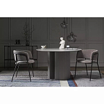 Стул полукруглый с каркасом из металла и мягким сиденьем и спинкой Soft Chenille варинант исполнения - 3 | Loft Concept в Перми