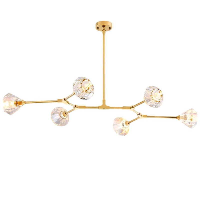 Люстра Chandelier Salasco Gold Золотой Прозрачный (Transparent) в Перми | Loft Concept 