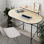 Стол письменный овальной формы с полкой LOUB WORKING TABLE BLACK OAK варинант исполнения - 5 | Loft Concept в Перми