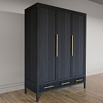 Большой Шкаф Primo Черный дуб с 3 дверьми и 3 выдвижными ящиками варинант исполнения - 4 | Loft Concept в Перми