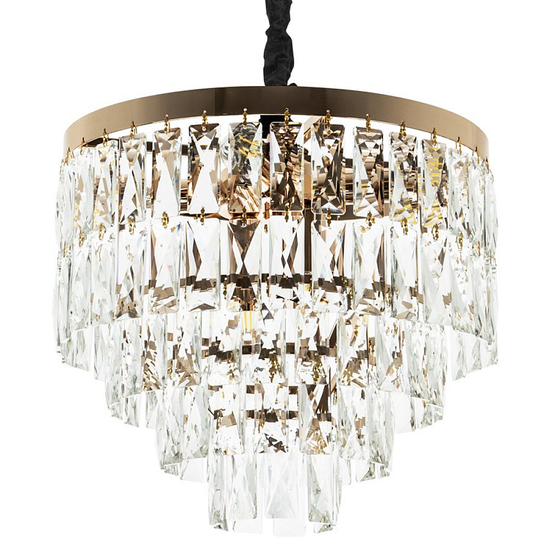 Люстра с прямоугольными хрустальными подвесками Lunet Crystal Rectangulars Chandelier 6 Золотой Прозрачное Стекло Люстра с прямоугольными хрустальными подвесками Lunet Crystal Rectangulars Chandelier 6 Золотой Прозрачное Стекло в Перми | Loft Concept