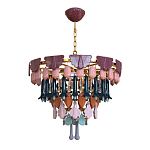 Люстра круглая с декором из разноцветных элементов в виде листьев Changing Seasons варинант исполнения - 9 | Loft Concept в Перми