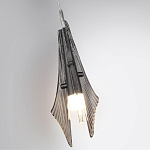 Подвесной светильник с черной металлической основой и рельефным плафоном Glass Pod варинант исполнения - 6 | Loft Concept в Перми