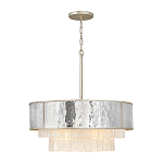 Люстра круглая с подвесками из текстурированного стекла молочного цвета Hinkley варинант исполнения - 2 | Loft Concept в Перми