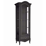 Витрина черная однодверная из массива бука с 4-мя полками и ящиком Black Provence варинант исполнения - 2 | Loft Concept в Перми