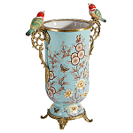 Ваза с двумя птичками из фарфора с бронзовыми элементами Garden of Eden варинант исполнения - 2 | Loft Concept в Перми