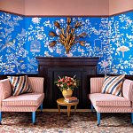 Обои ручная роспись Houghton Canton Blue варинант исполнения - 3 | Loft Concept в Перми