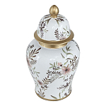 Ваза с нежным цветочным узором в пастельных тонах и крышкой с золотым акцентом Chinoiserie Ceramics варинант исполнения - 1 | Loft Concept в Перми