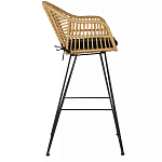 Стул барный с ротанговым плетением Half Bar Chair with Wicker с подлокотниками варинант исполнения - 3 | Loft Concept в Перми