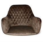 Стул с мягкой коричневой обивкой из велюра и подъемно-поворотным механизмом на черных колесиках Harper Brown варинант исполнения - 2 | Loft Concept в Перми