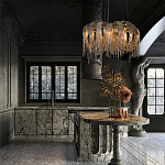 Люстра круглая подвесная с металлическими дугами и длинными цепочками 80 см Atlantis Chain варинант исполнения - 9 | Loft Concept в Перми