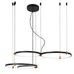 Люстра подвесная светодиодная с 4-мя кольцами черный металл Ring Horizontal варинант исполнения - 2 | Loft Concept в Перми