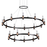 Люстра подвесная с двумя круглыми ярусами и цилиндрическими плафонами Arnaut Light варинант исполнения - 1 | Loft Concept в Перми