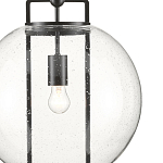 Подвесной светильник в форме шара из прозрачного стекла на линейном черном каркасе  Glass Ball with Seeds варинант исполнения - 1 | Loft Concept в Перми