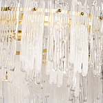 Люстра круглая с прозрачными стержнями разной длины Textured Glass Chandelier варинант исполнения - 4 | Loft Concept в Перми