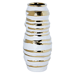 Ваза белая с рельефной поверхностью и золотыми полосами Vase Beehive варинант исполнения - 2 | Loft Concept в Перми
