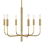 Люстра с 6-ю лампами на тонких изогнутых рожках в современном стиле Feiss варинант исполнения - 1 | Loft Concept в Перми