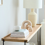 Консоль деревянной столешницей и полкой Wooden Table Top and Shelf варинант исполнения - 4 | Loft Concept в Перми