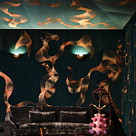 Обои с вышивкой ручной работы Plume Original colourway on velvet варинант исполнения - 2 | Loft Concept в Перми