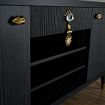 Комод-буфет Elsa Dreams Black с открытыми полками   варинант исполнения - 4 | Loft Concept в Перми