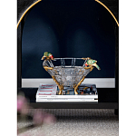 Чаша из прозрачного стекла на бронзовых ножках с фигурками попугаев Eden Garden варинант исполнения - 2 | Loft Concept в Перми