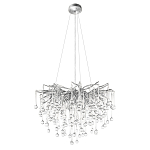 Люстра подвесная с прозрачными стеклянными подвесками в форме капель Диаметр 60 см Droplet Chandelier варинант исполнения - 10 | Loft Concept в Перми