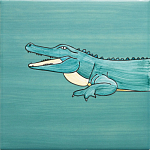 Плитка с узором Крокодил байдарочник варинант исполнения - 3 | Loft Concept в Перми