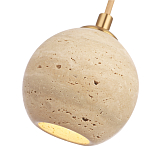 Подвесной светильник с шарообразным плафоном из травертина Shaw Marble Lighting варинант исполнения - 3 | Loft Concept в Перми