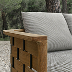 Дизайнерский уличный диван из массива дерева с плетеной спинкой PALINFRASCA Sofa варинант исполнения - 9 | Loft Concept в Перми