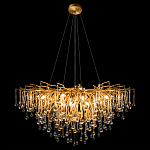 Люстра подвесная с прозрачными стеклянными подвесками в форме капель Диаметр 100 см Droplet Chandelier варинант исполнения - 3 | Loft Concept в Перми