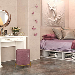 Банкетка круглая пыльно-розовый велюр на 4-х металлических ножках золотого цвета SANJAY варинант исполнения - 5 | Loft Concept в Перми