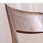 Стул деревянный с мягким сиденьем из черной натуральной кожи Moon Walnut Furniture варинант исполнения - 6 | Loft Concept в Перми