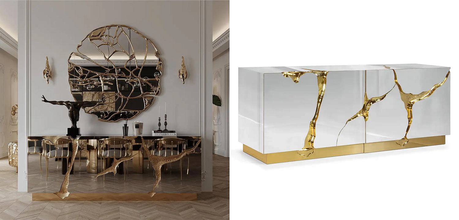 Буфет Modern Contemporary Lapiaz Sideboard Boca do Lobo Mirror Буфет Modern Contemporary Lapiaz Sideboard Boca do Lobo Mirror - Loft-Concept в Перми