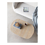 Столик кофейный кремового цвета с овальной столешницей и круглым основанием Cream Dalmen Table варинант исполнения - 5 | Loft Concept в Перми