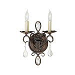 Бра с 2-мя лампами в виде свеч с подвесками и состаренным эффектом Feiss варинант исполнения - 1 | Loft Concept в Перми