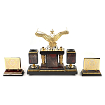 Настольный письменный набор из яшмы и долерита с декором Двуглавый орел Manager Organizer варинант исполнения - 3 | Loft Concept в Перми