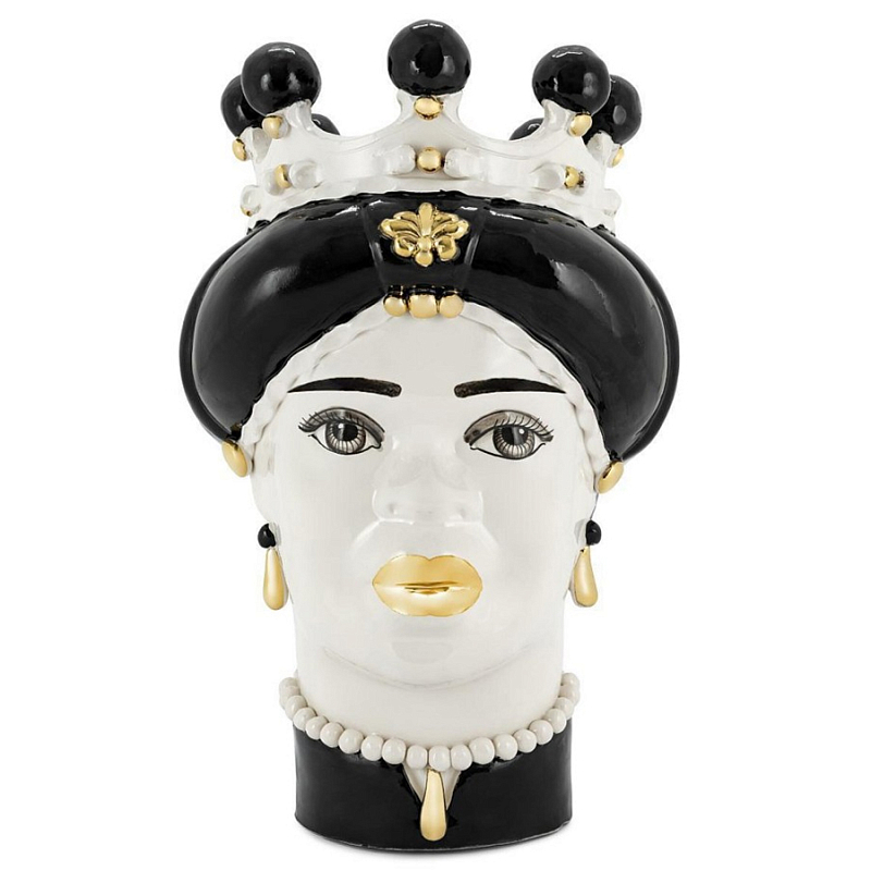 Ваза Vase Moro Lady Medium New Black Белый Черный Ваза Vase Moro Lady Medium New Black Белый Черный в Перми | Loft Concept