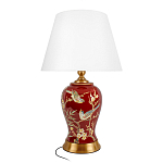 Настольная лампа бордовая с изображением птиц Slip Away варинант исполнения - 1 | Loft Concept в Перми