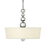 Люстра подвесная с белым тканевым цилиндрическим абажуром и декоративными шарами Hinkley варинант исполнения - 1 | Loft Concept в Перми