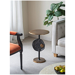 Столик приставной с абстрактным основанием и акцентом в виде золотистого диска Heavenly Space варинант исполнения - 9 | Loft Concept в Перми