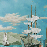 Обои ручная роспись Nantucket Crossing Brandt colourway on scenic paper варинант исполнения - 4 | Loft Concept в Перми